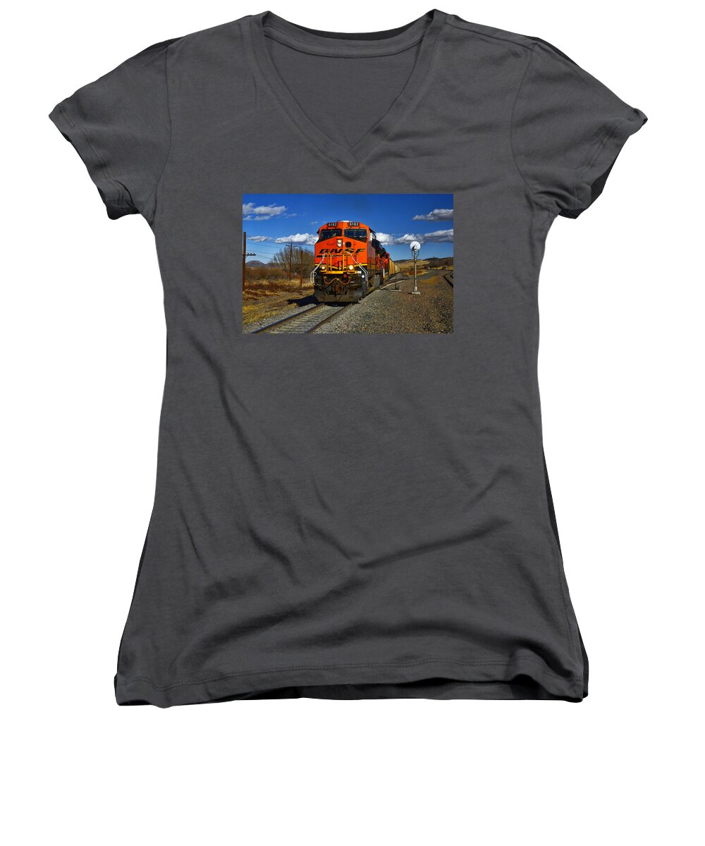 Palmer Lake Women's V-Neck featuring the photograph Got the Green Light by Ken Smith