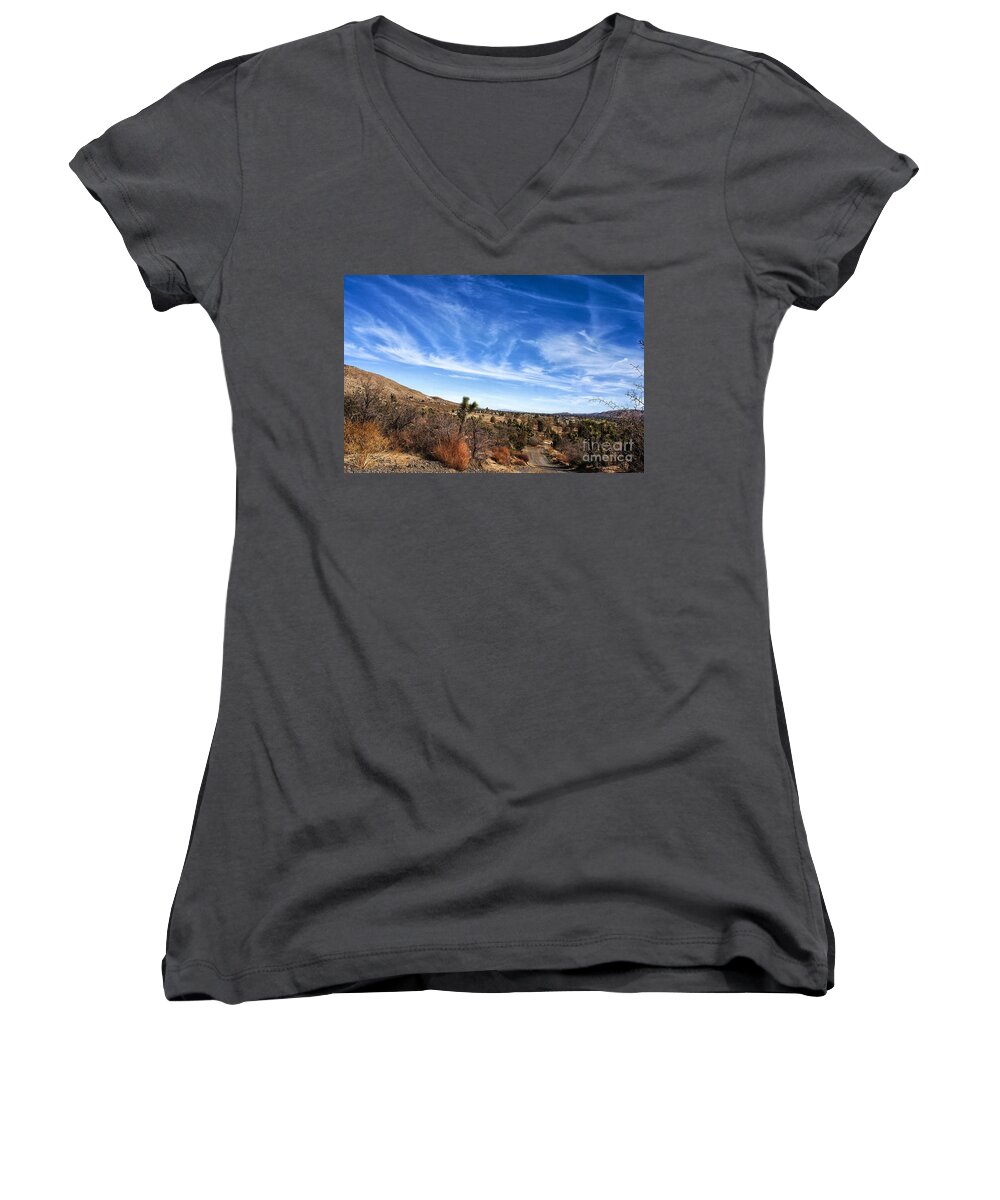 Yucca Valley California Women's V-Neck featuring the photograph Heaven by Angela J Wright