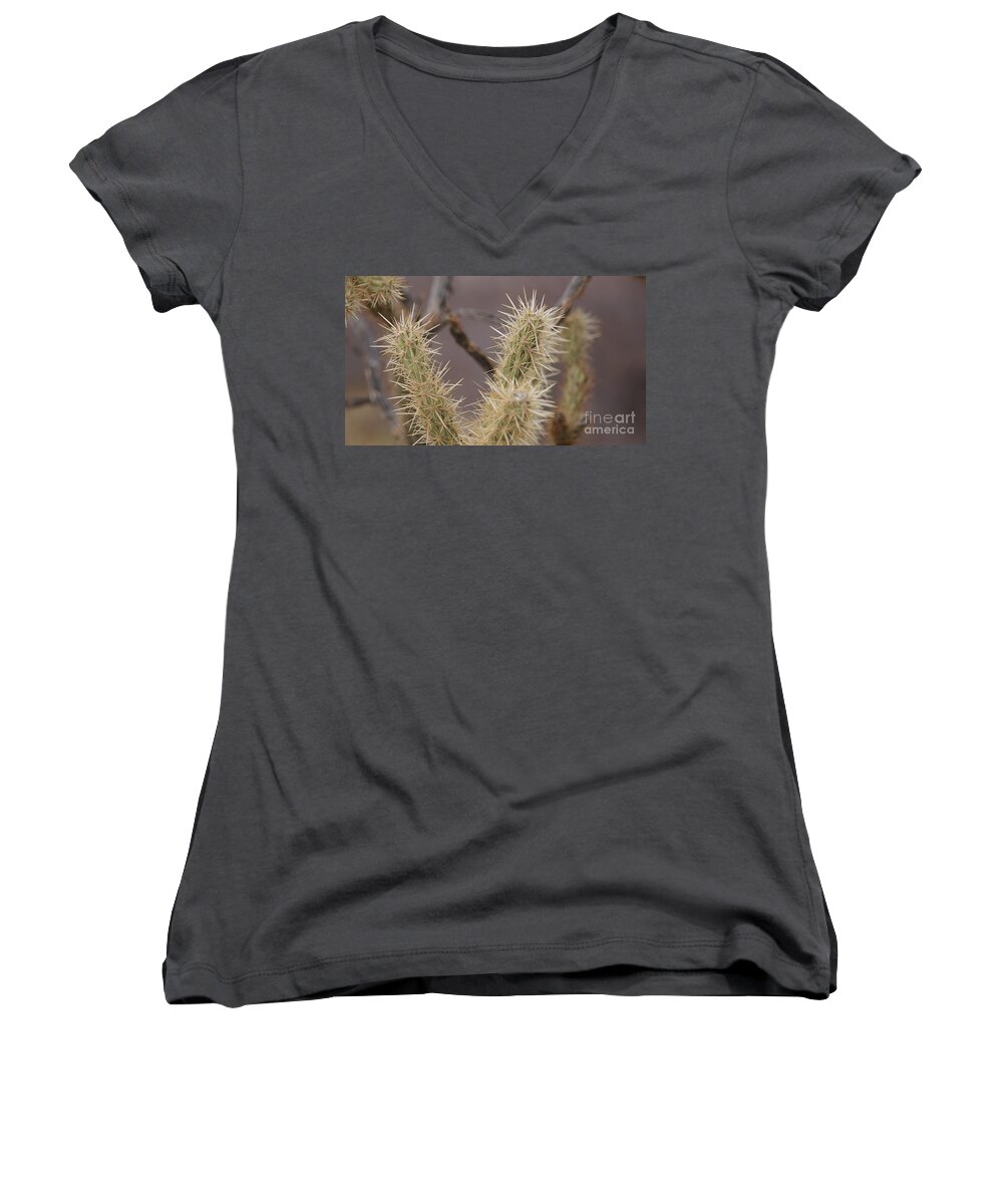 Nature Women's V-Neck featuring the photograph I Bite by Crystal Harman