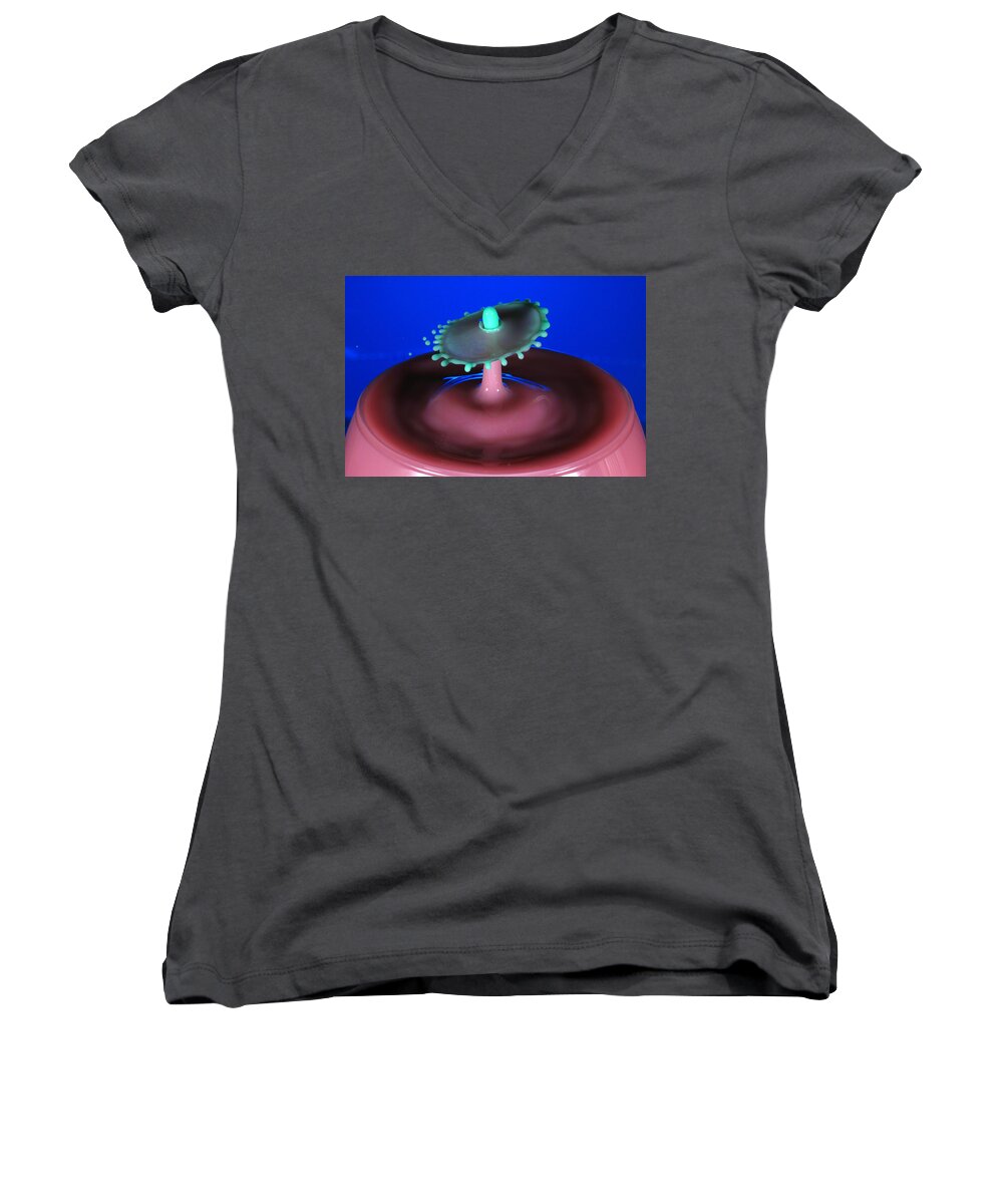 Water Drops Women's V-Neck featuring the photograph Jelly Bean by Kevin Desrosiers