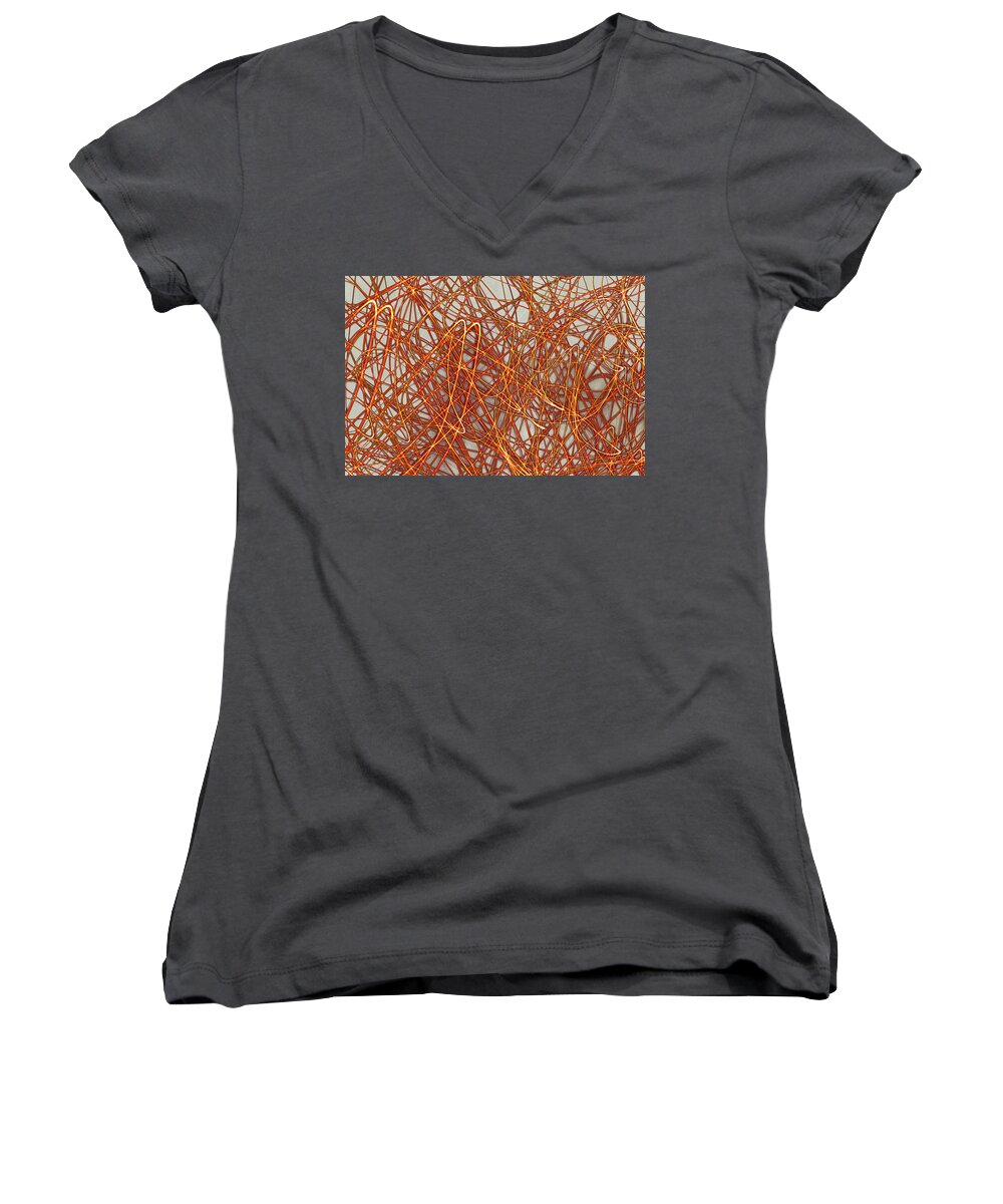 Movement Women's V-Neck featuring the photograph Jumping on the Bed by Ric Bascobert