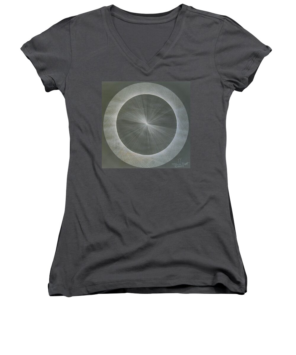 Light Women's V-Neck featuring the drawing Light is Pi The shape of Pi by Jason Padgett