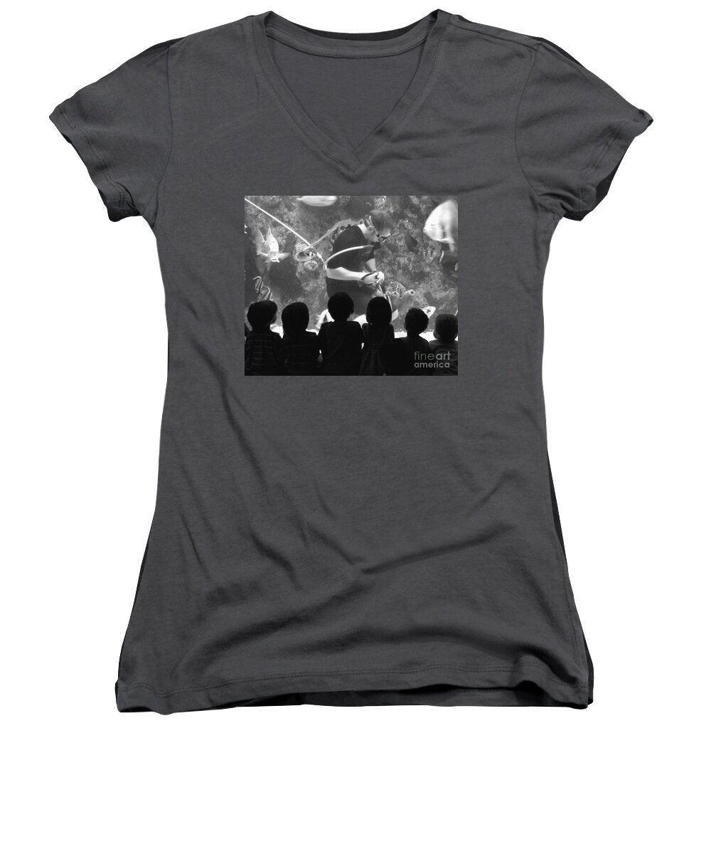 Kid Women's V-Neck featuring the photograph Love being a kid by Andrea Anderegg