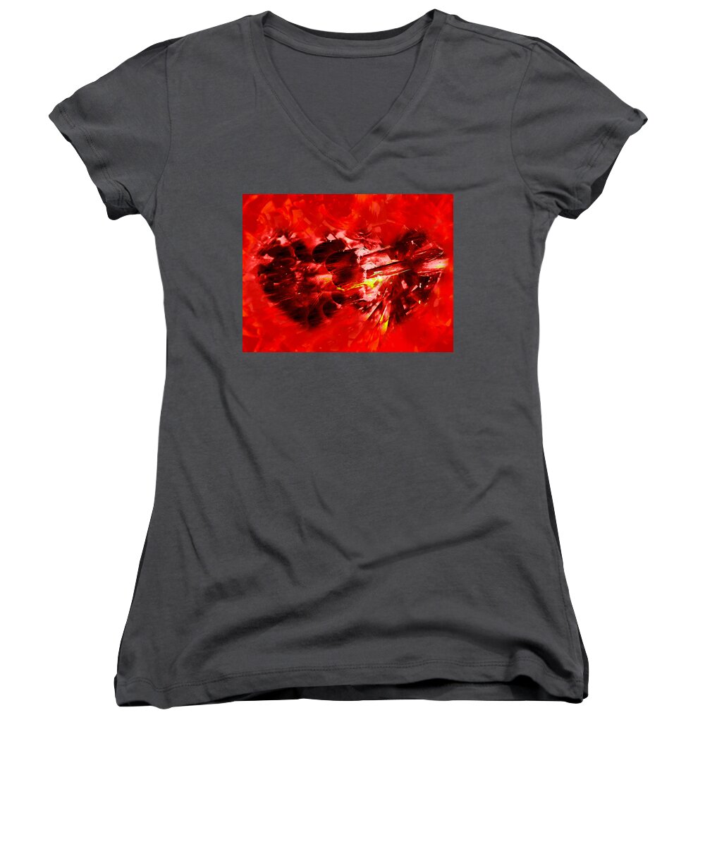 Love Women's V-Neck featuring the photograph Love Opening by Kathy Bassett