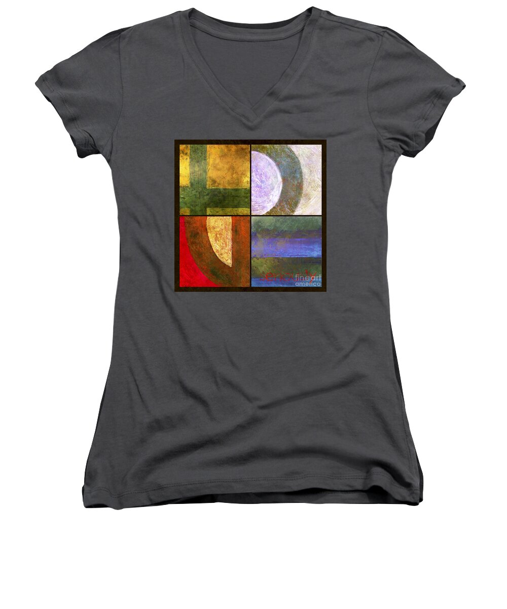 Love Women's V-Neck featuring the mixed media LOVE Seriously by Randy Wollenmann