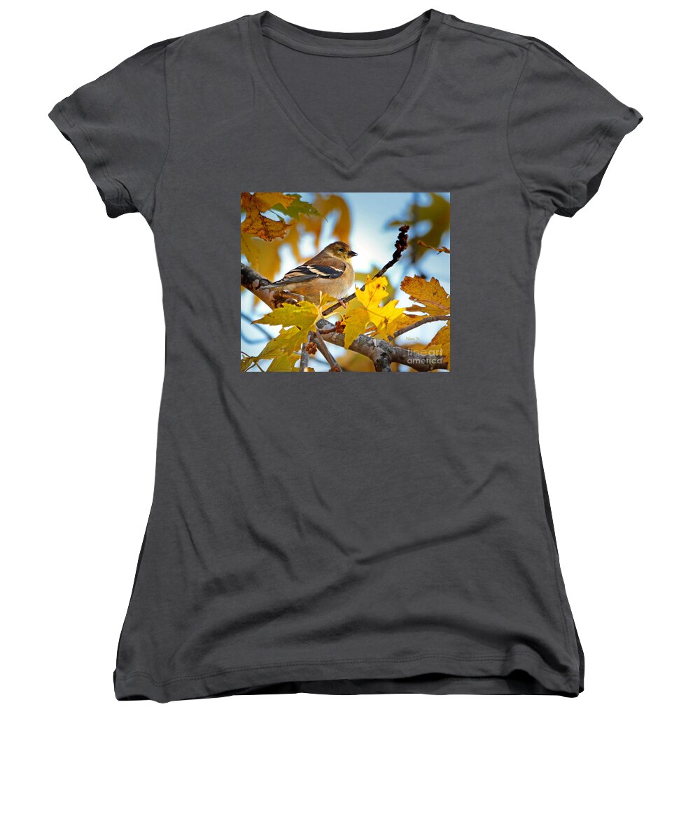 Nature Women's V-Neck featuring the photograph Memories of Fall by Nava Thompson