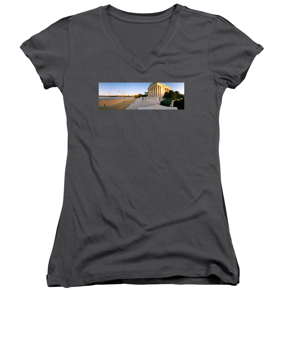 Photography Women's V-Neck featuring the photograph Monument At The Riverside, Jefferson by Panoramic Images