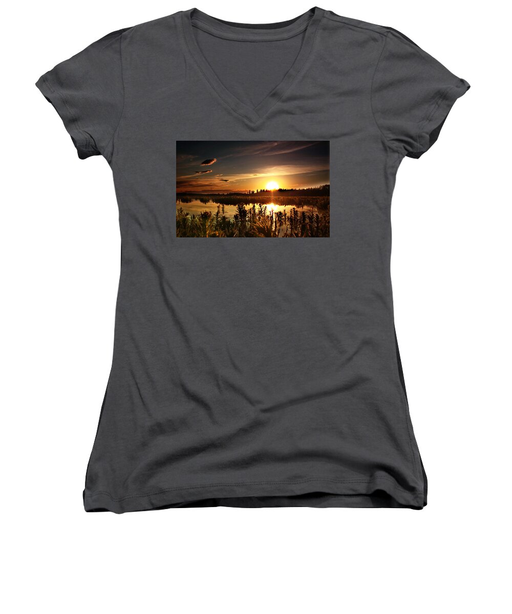 Landscapes Women's V-Neck featuring the photograph My sandy Floors by J C
