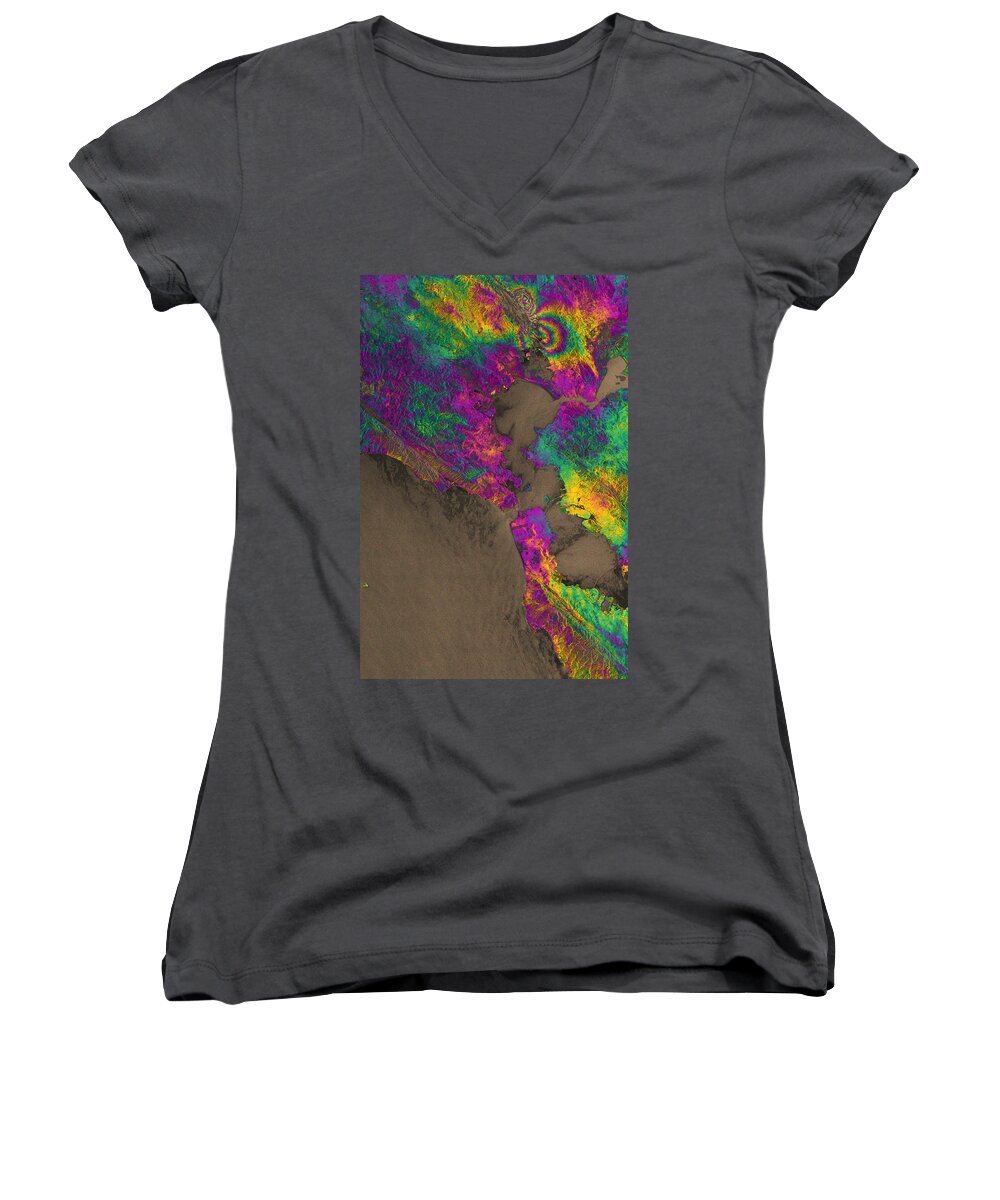 Illustration Women's V-Neck featuring the photograph Napa Valley Earthquake, 2014 by Science Source
