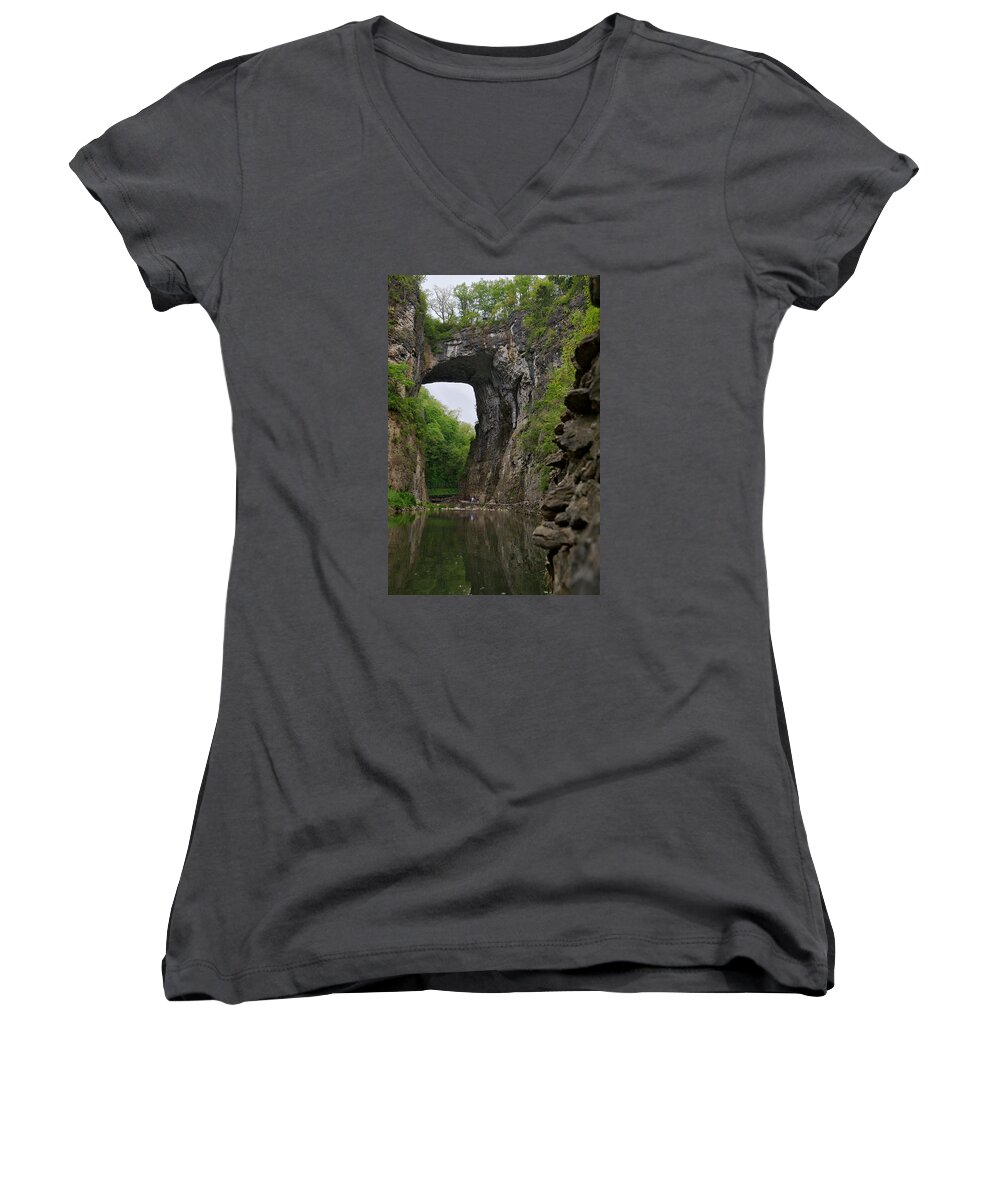 Lawrence Women's V-Neck featuring the photograph Natural Bridge by Lawrence Boothby