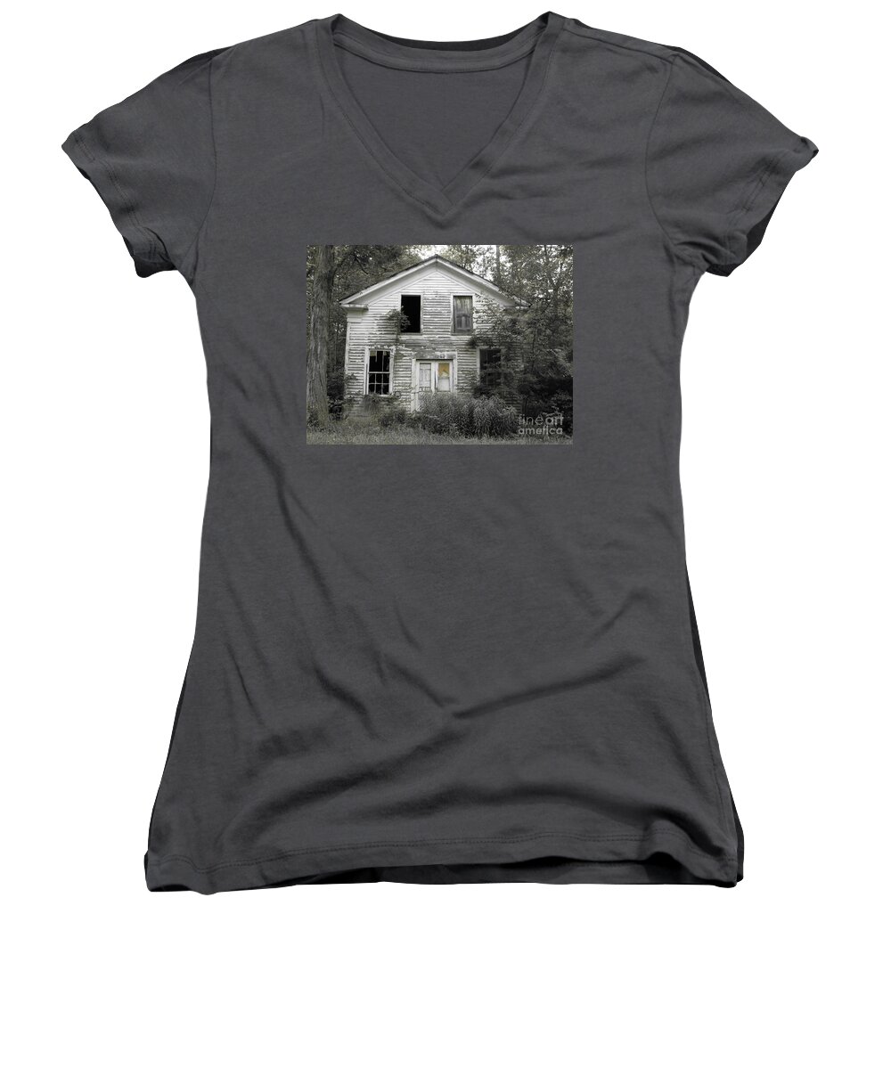 Old House Women's V-Neck featuring the photograph Needs A Little Work by Michael Krek