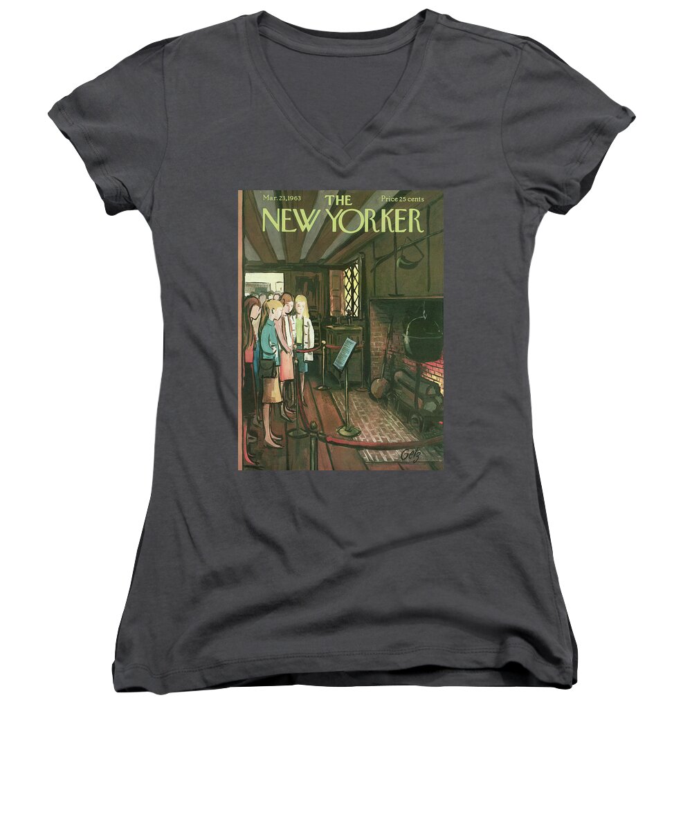 Tour Women's V-Neck featuring the painting New Yorker March 23rd, 1963 by Arthur Getz