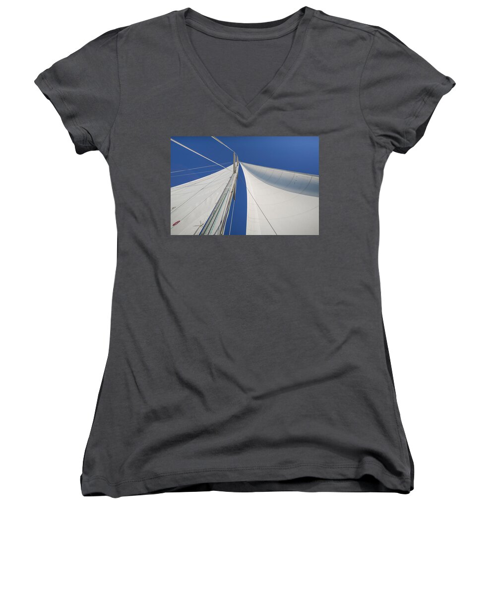 Sails Women's V-Neck featuring the photograph Obsession Sails 1 by Scott Campbell