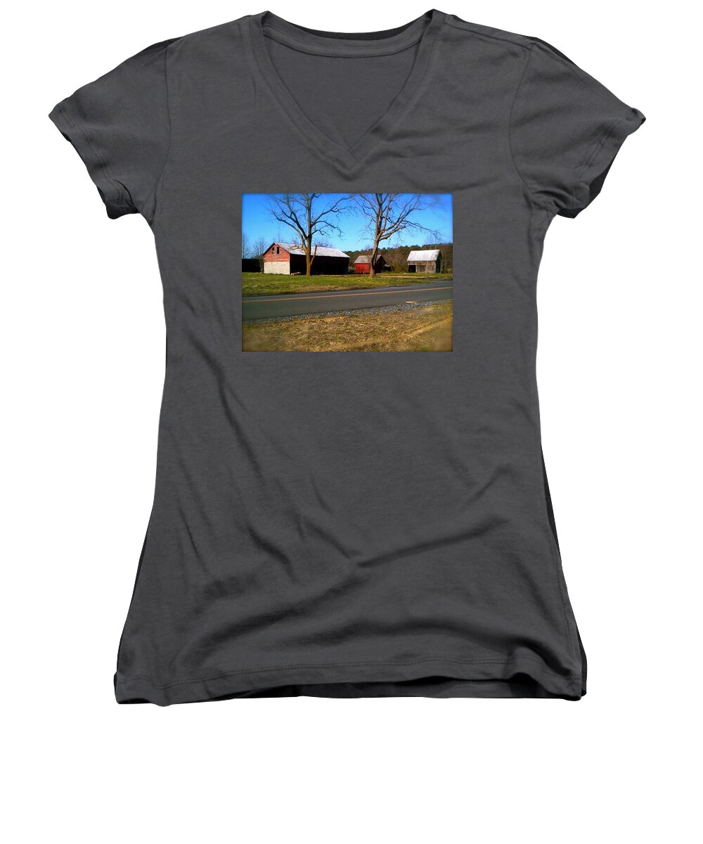 Old Women's V-Neck featuring the photograph Old Barn by Chris W Photography AKA Christian Wilson