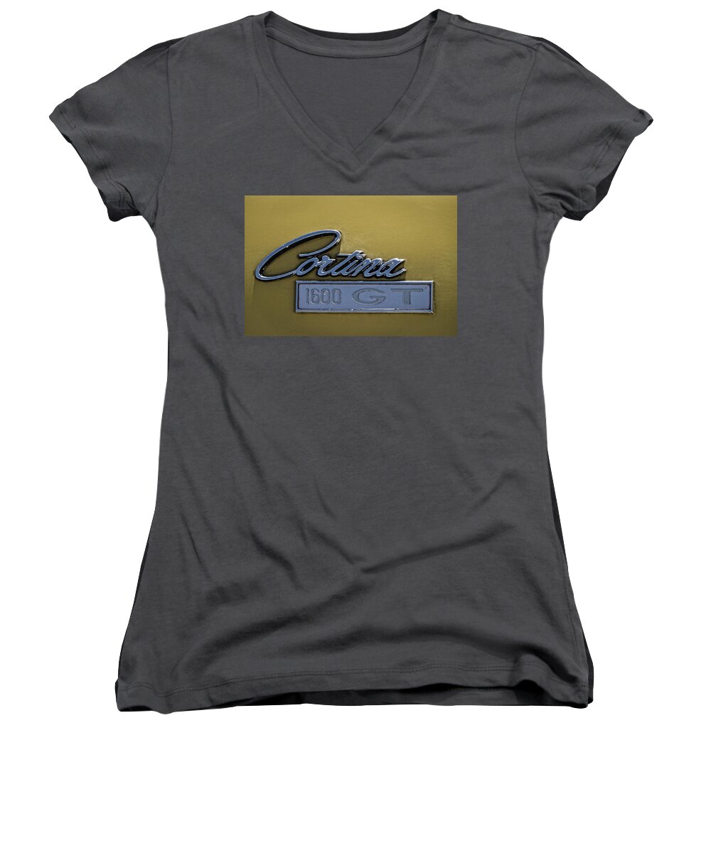 American Women's V-Neck featuring the photograph Old Ford Cortina Symbol by Paulo Goncalves