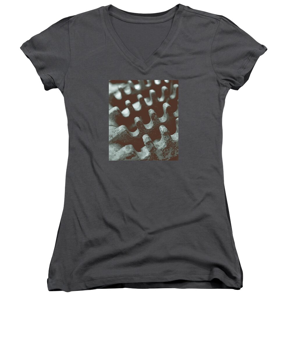 Industrial Women's V-Neck featuring the photograph Passing Gears by Steven Milner