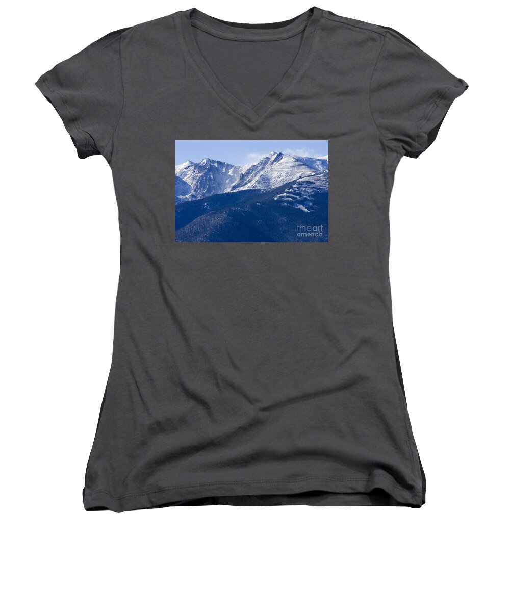 Pikes Peak Women's V-Neck featuring the photograph Pikes Peak by Steven Krull