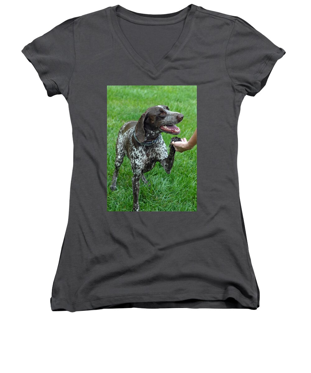 Animals Women's V-Neck featuring the photograph Pleased to meet you by Lisa Phillips
