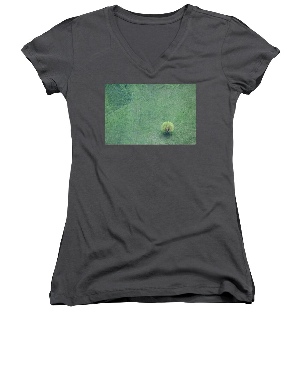 Landscape Women's V-Neck featuring the photograph Point in the plane by Davorin Mance