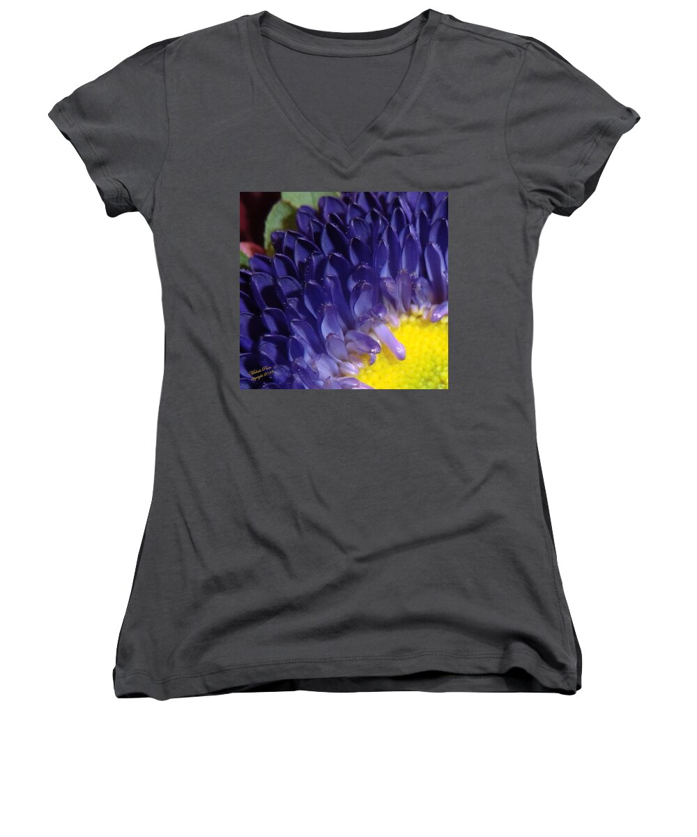 Flower Photograph Women's V-Neck featuring the photograph Present Moments - signed by Michele Penn