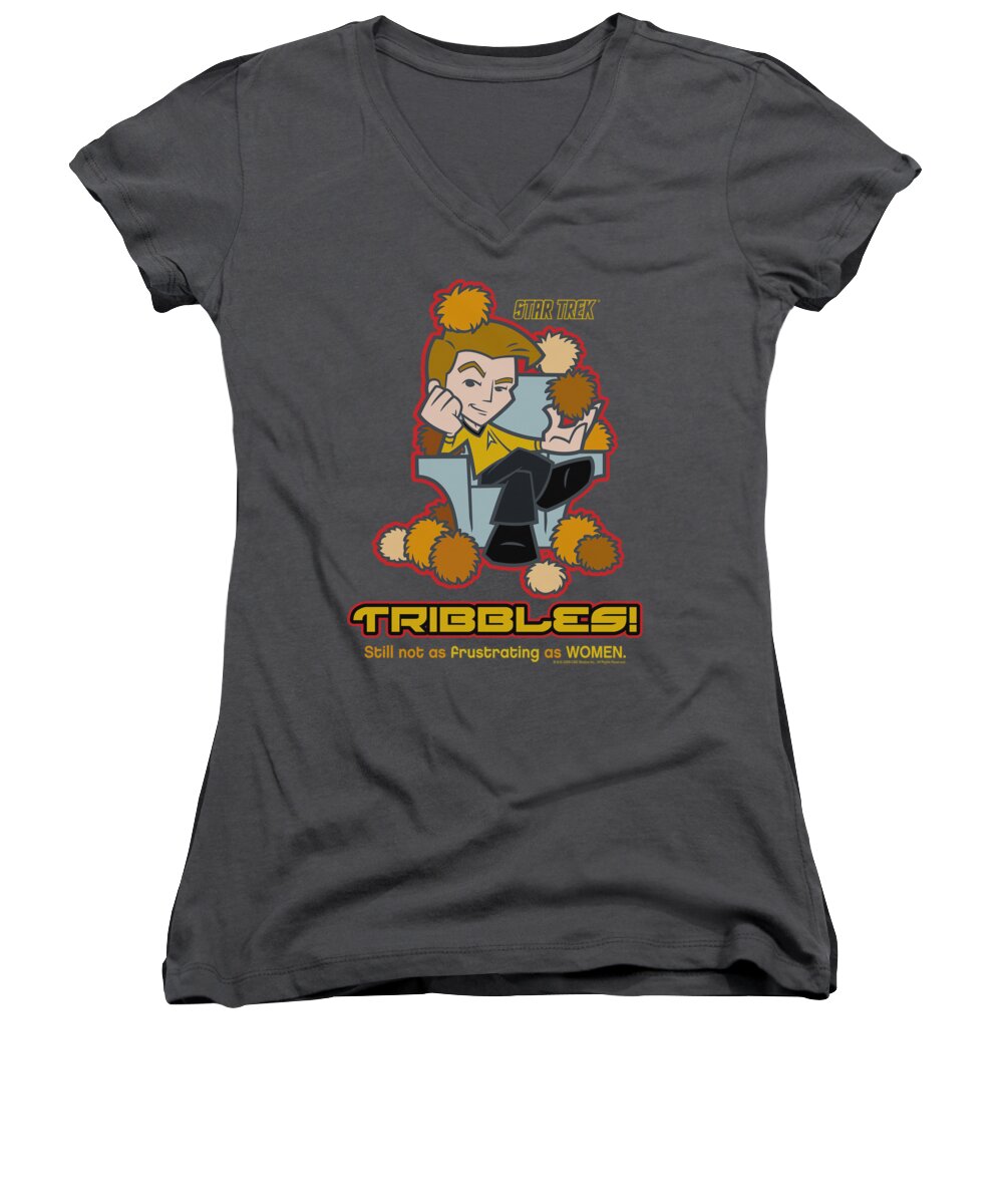 Star Trek Women's V-Neck featuring the digital art Quogs - Not As Frustrating by Brand A