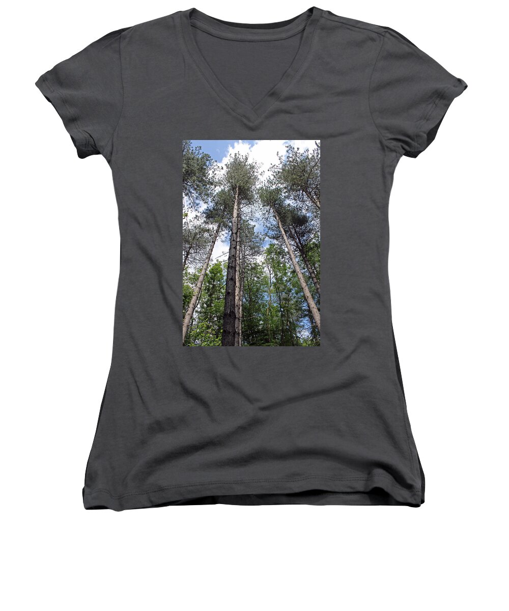 Woods Women's V-Neck featuring the photograph Reach for the Sky by Tony Murtagh