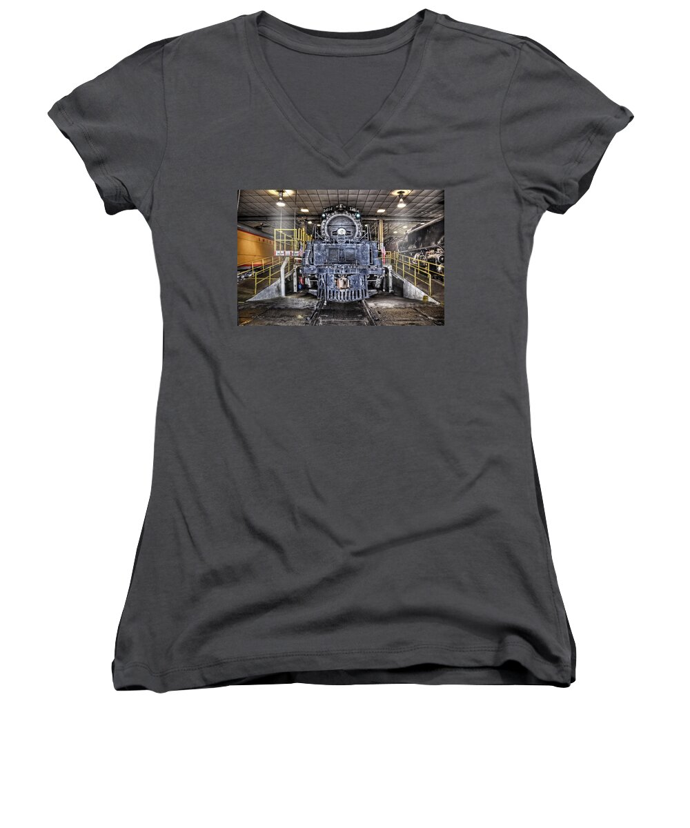 Steam Engine Women's V-Neck featuring the photograph Ready to Begin My Restoration by Ken Smith