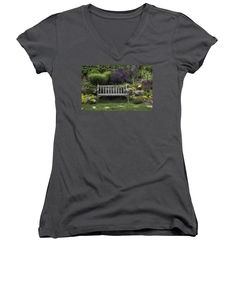 Flowers Women's V-Neck featuring the photograph Rest Stop by Penny Lisowski