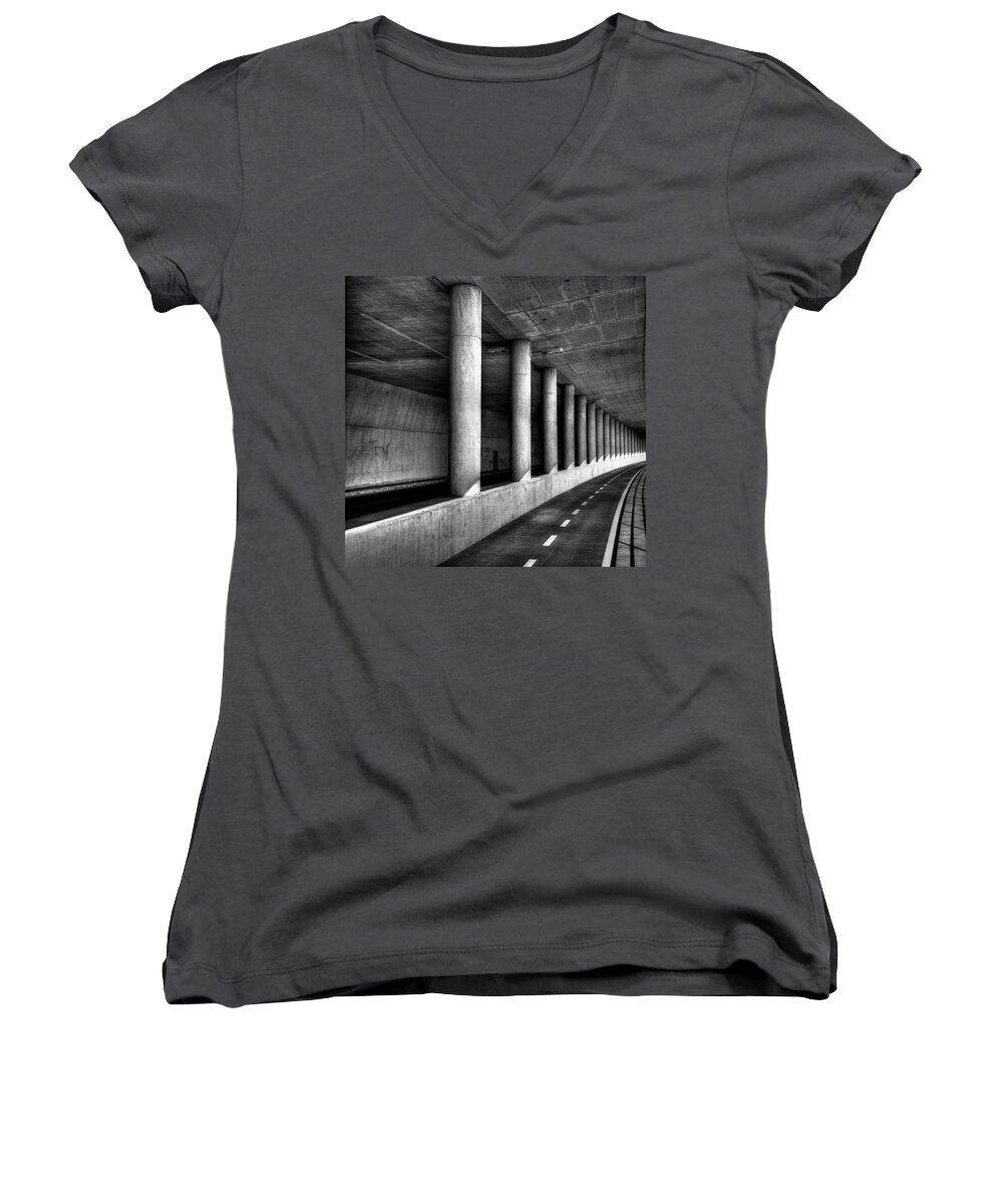  Women's V-Neck featuring the photograph Road to by Ivan Slosar