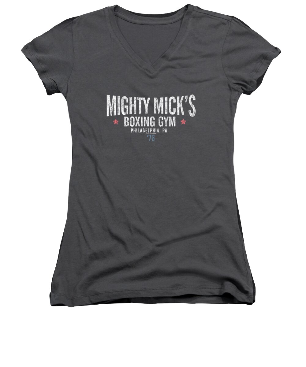  Women's V-Neck featuring the digital art Rocky - Mighty Micks Boxing Gym by Brand A