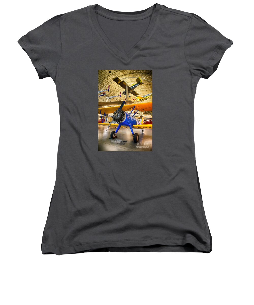 Airplane Women's V-Neck featuring the photograph Spirit of Tuskegee by Jerry Fornarotto