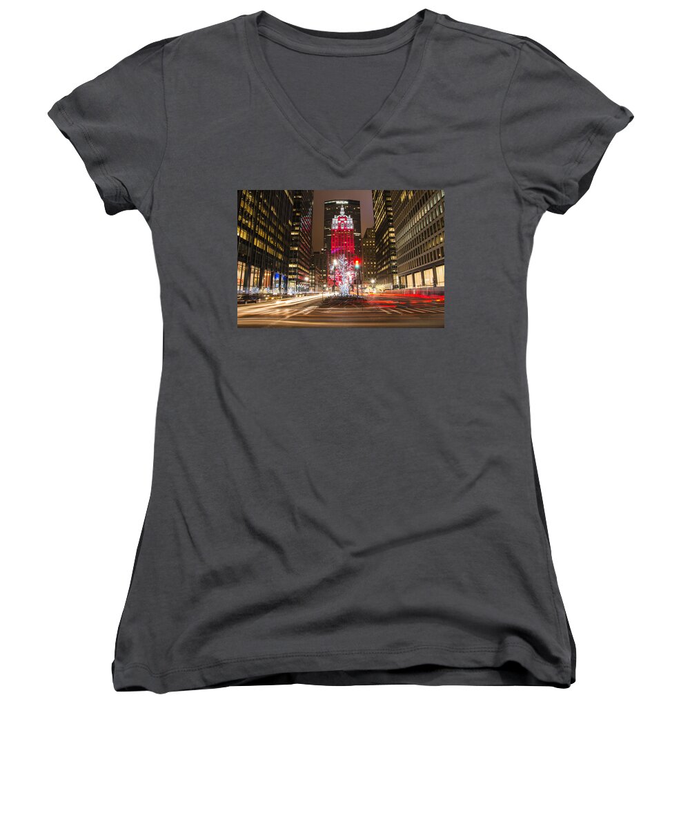 Met Life Women's V-Neck featuring the photograph Starting to Look a lot like Christmas by Theodore Jones