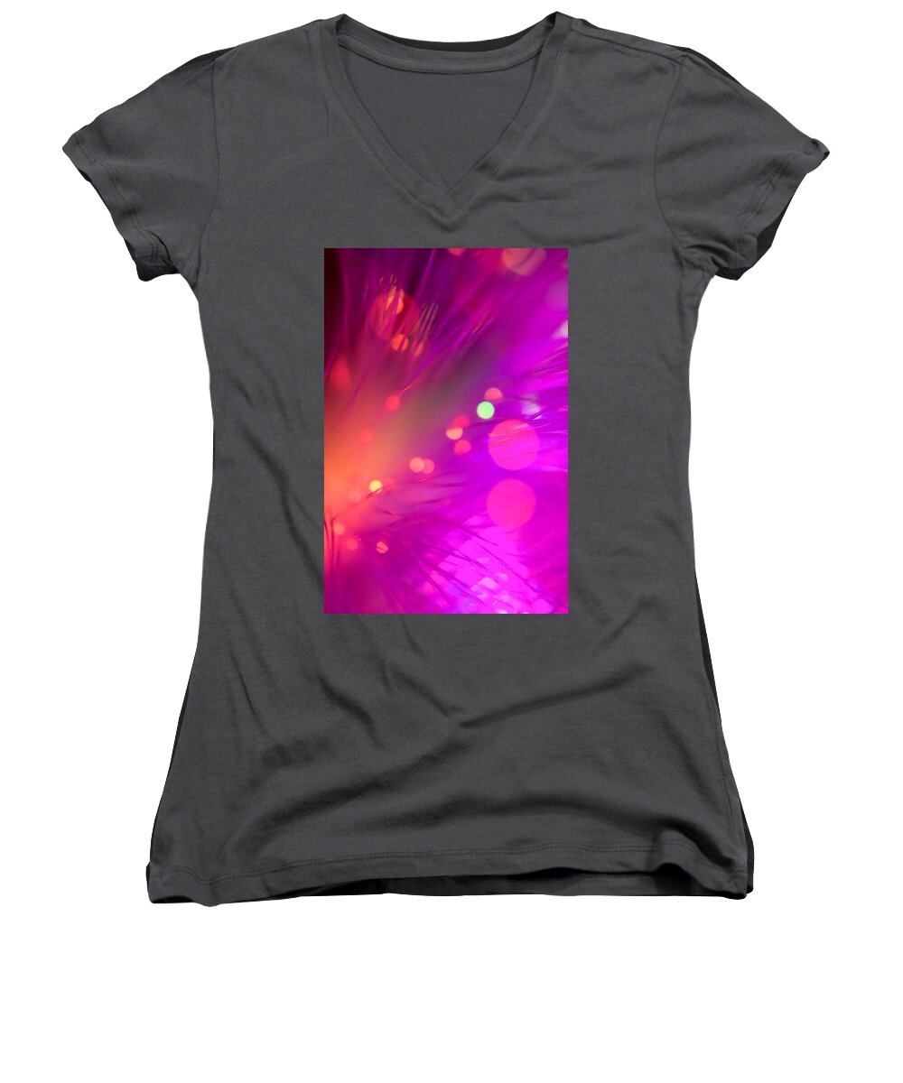 Abstract Women's V-Neck featuring the photograph Strange Condition by Dazzle Zazz