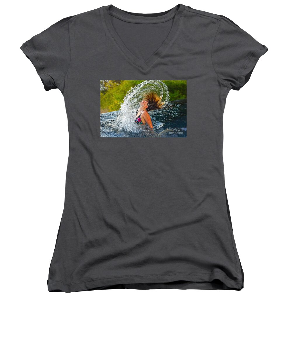 Photography Women's V-Neck featuring the photograph Summer Fun by Kaye Menner