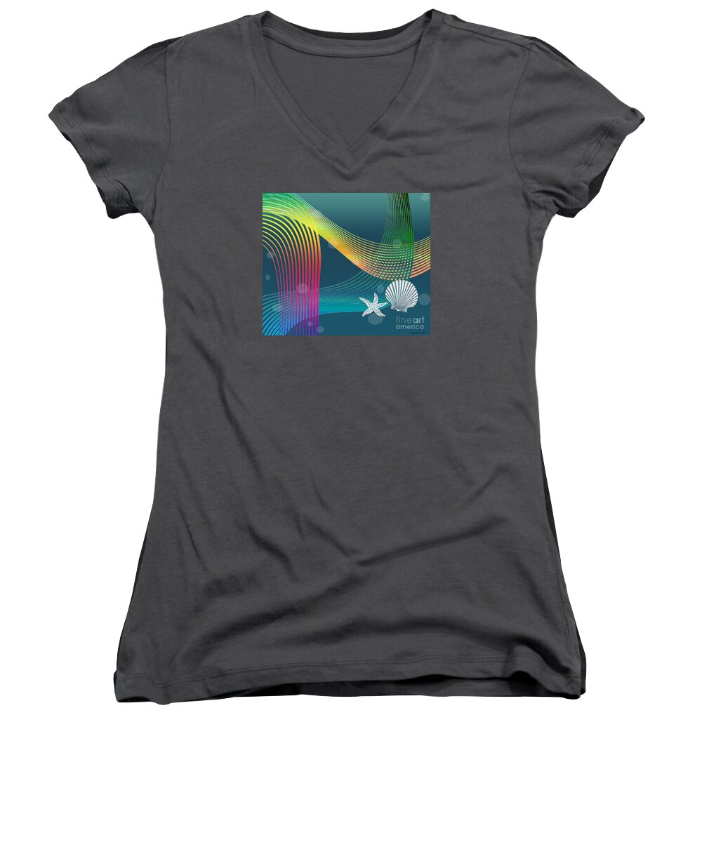 Abstract Women's V-Neck featuring the digital art Sweet Dreams2 Abstract by Megan Dirsa-DuBois
