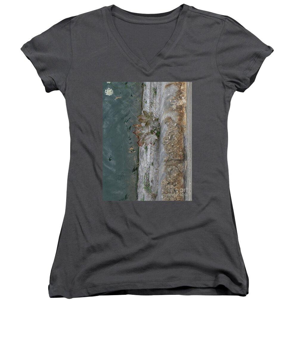Landscape Women's V-Neck featuring the photograph The Canal Water by Brenda Brown