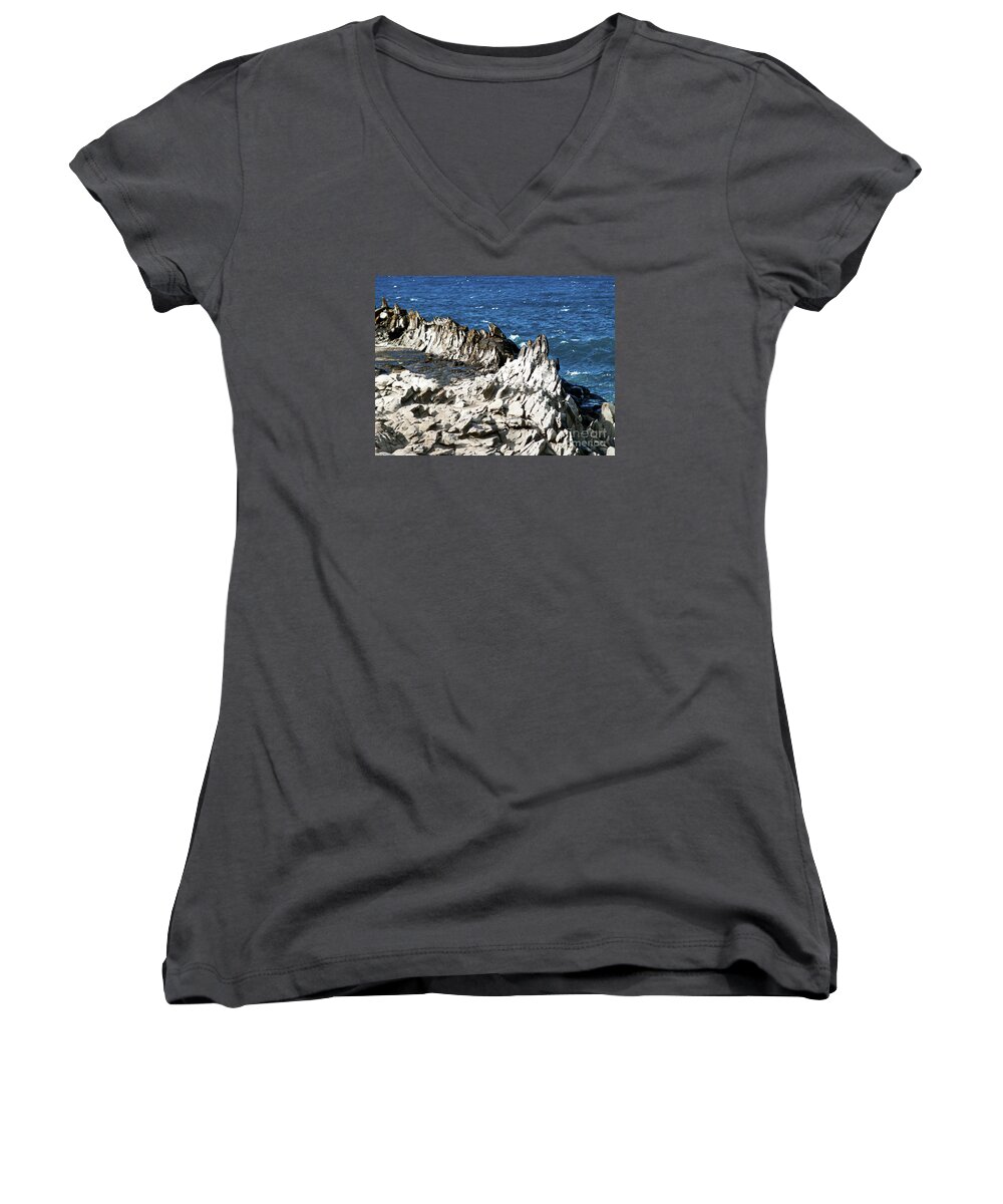 Fine Art Photography Women's V-Neck featuring the photograph The Dragons Teeth I by Patricia Griffin Brett