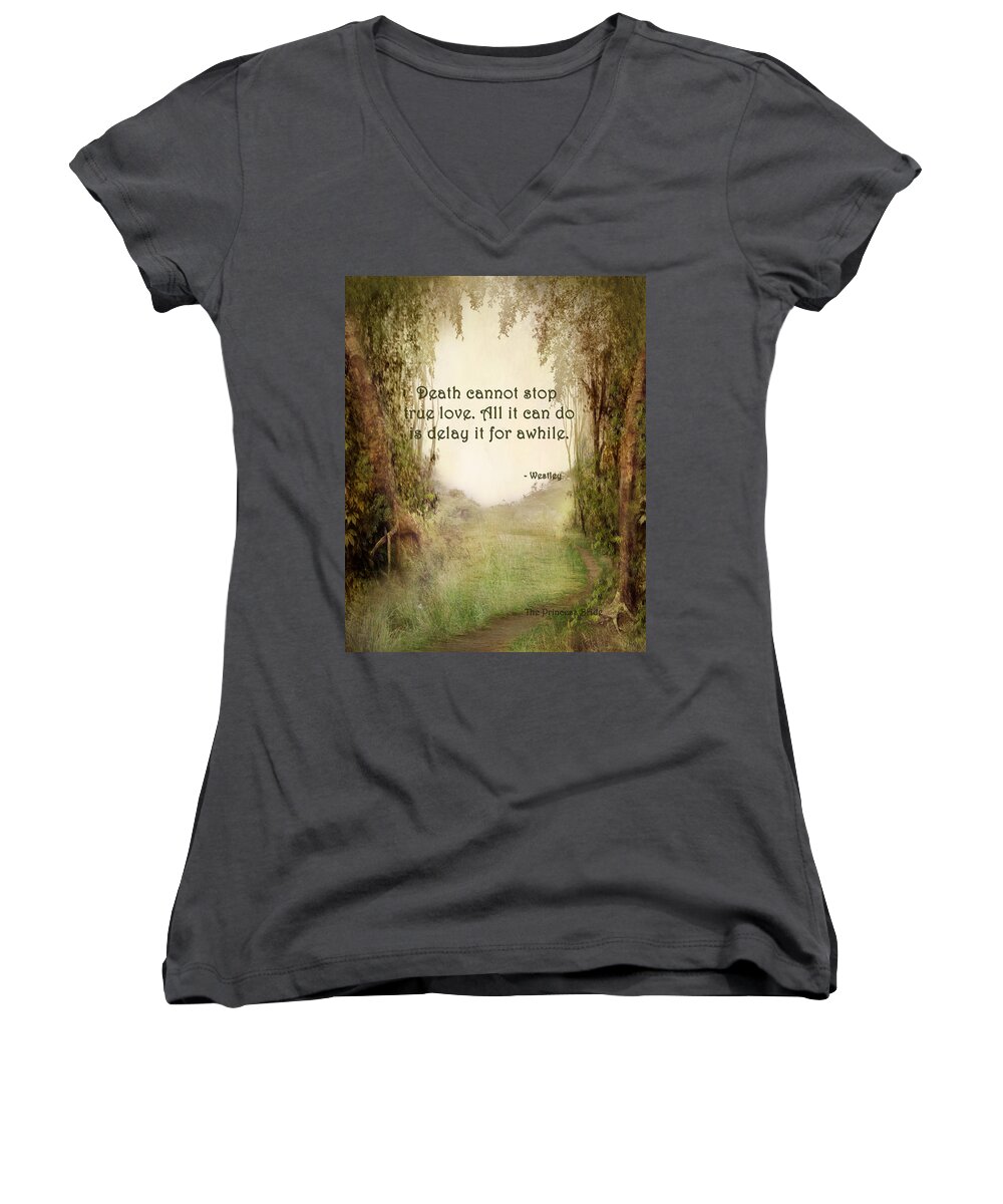 Featured Women's V-Neck featuring the digital art The Princess Bride - True Love by Paulette B Wright