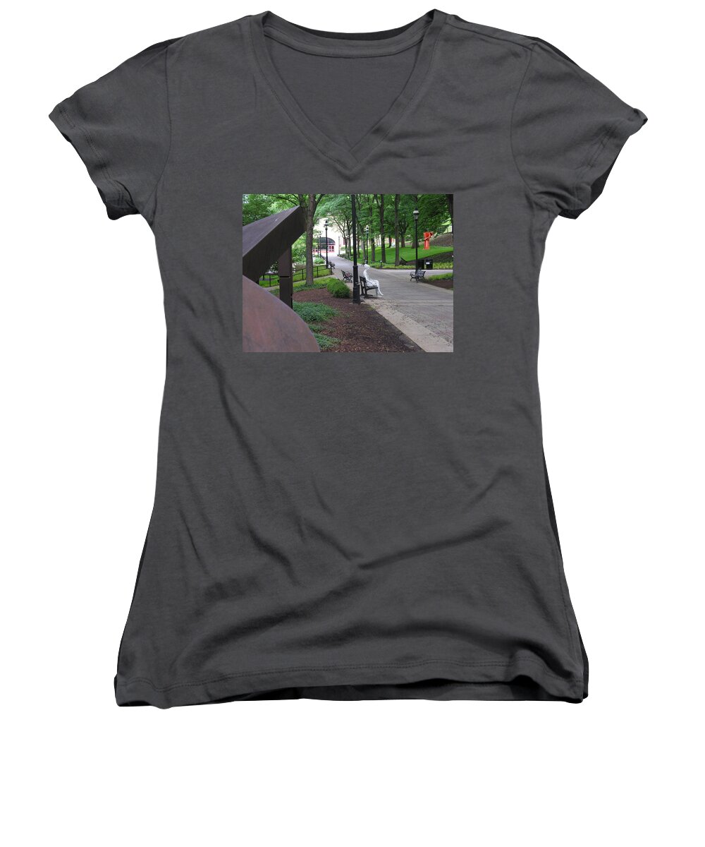 Lehigh University Women's V-Neck featuring the photograph Thoughtful by Jacqueline M Lewis