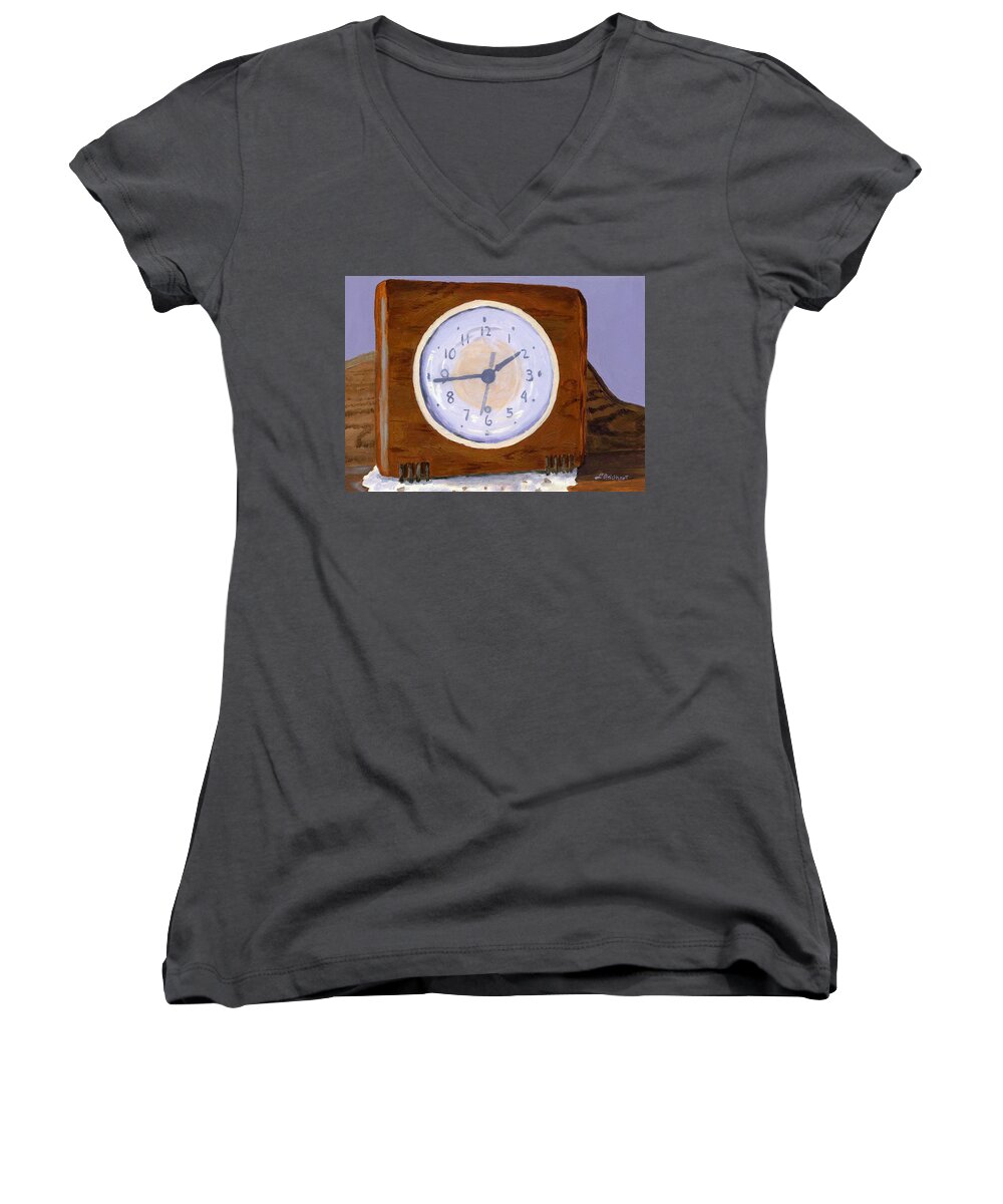 Vintage Women's V-Neck featuring the painting Time will Tell by Lynne Reichhart