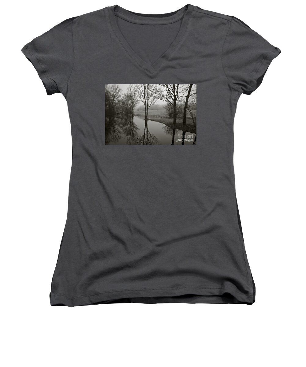 Trees Women's V-Neck featuring the photograph Trees and Reflections by David Gordon