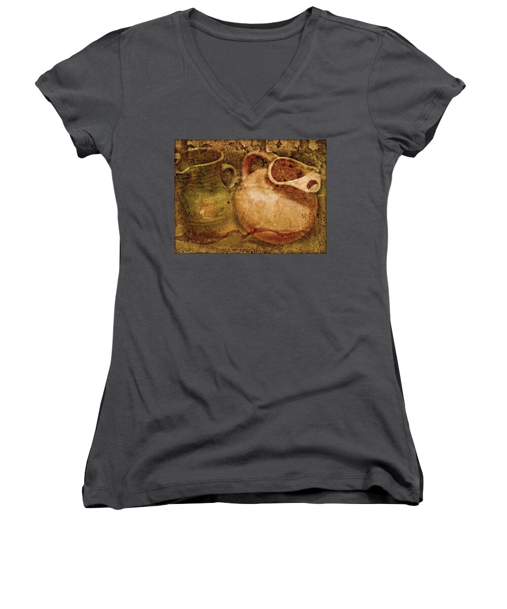 Retro Women's V-Neck featuring the photograph Unearthed by John Anderson