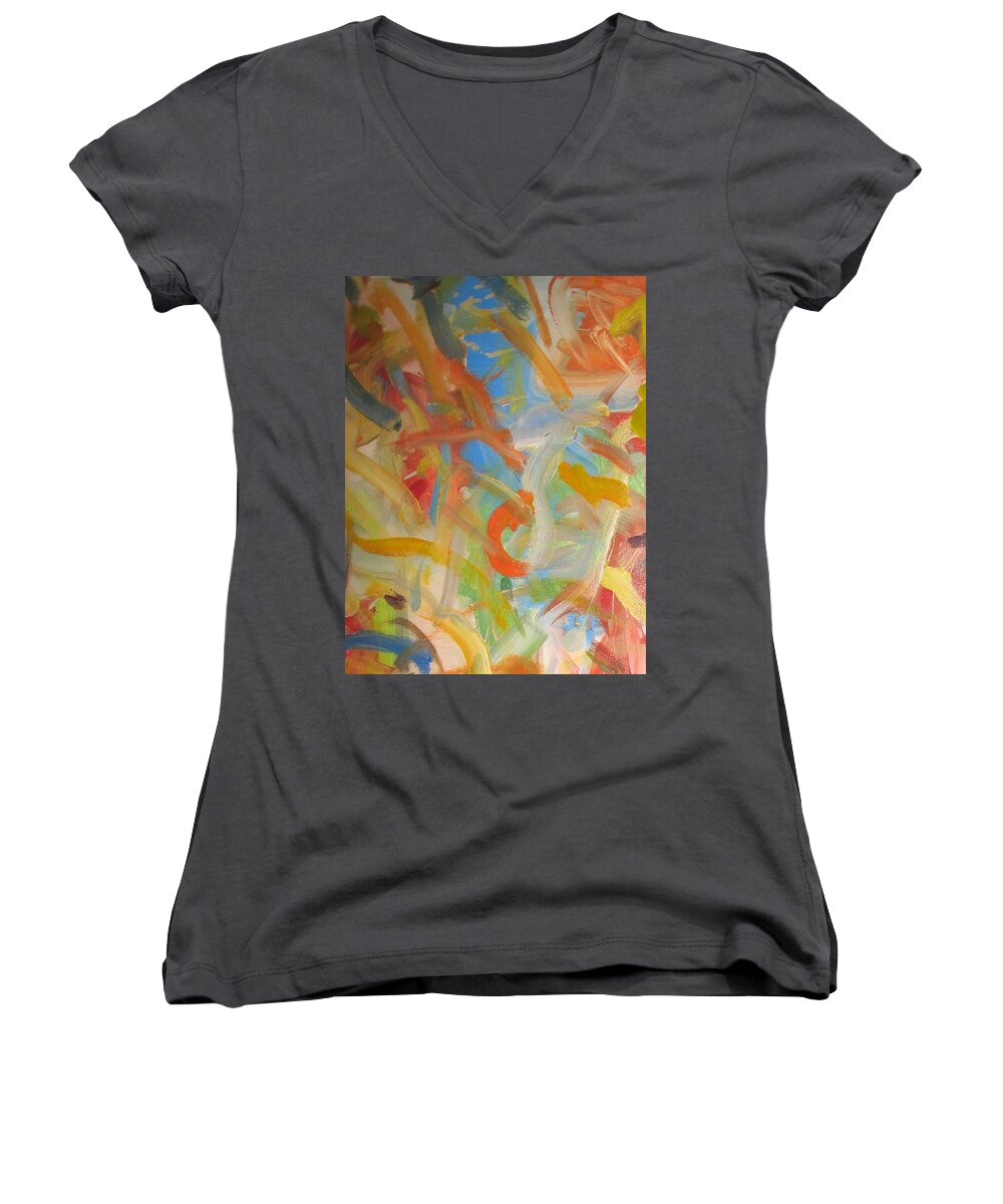 Landscape Women's V-Neck featuring the painting Untitled #5 by Steven Miller