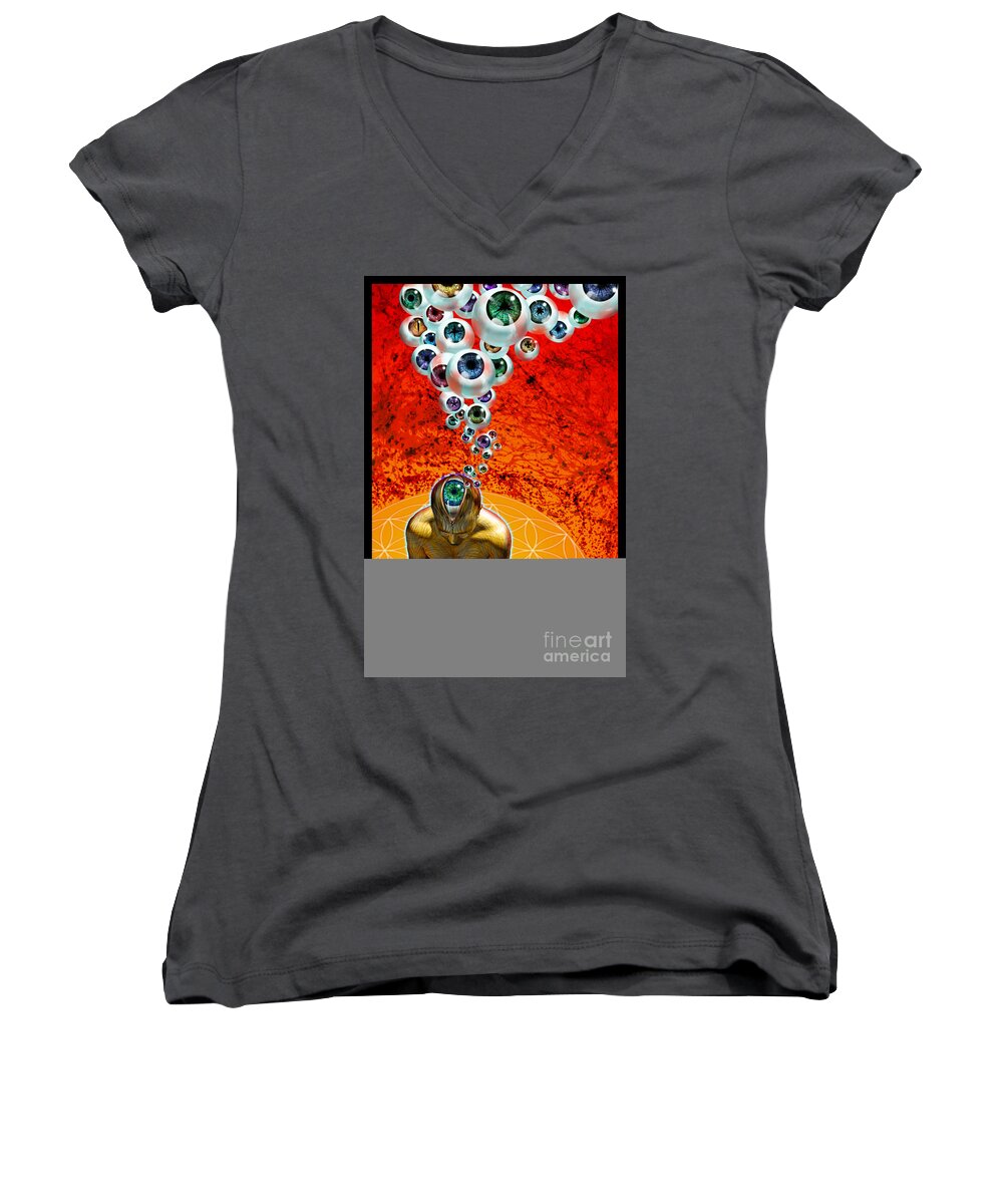 Viewing Women's V-Neck featuring the digital art Viewing by Tony Koehl