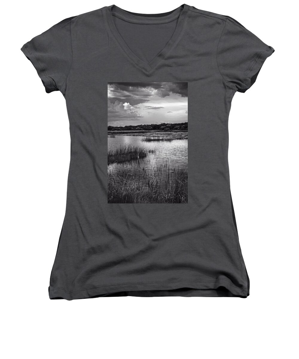 Manitoba Women's V-Neck featuring the photograph Watching Time by Sandra Parlow
