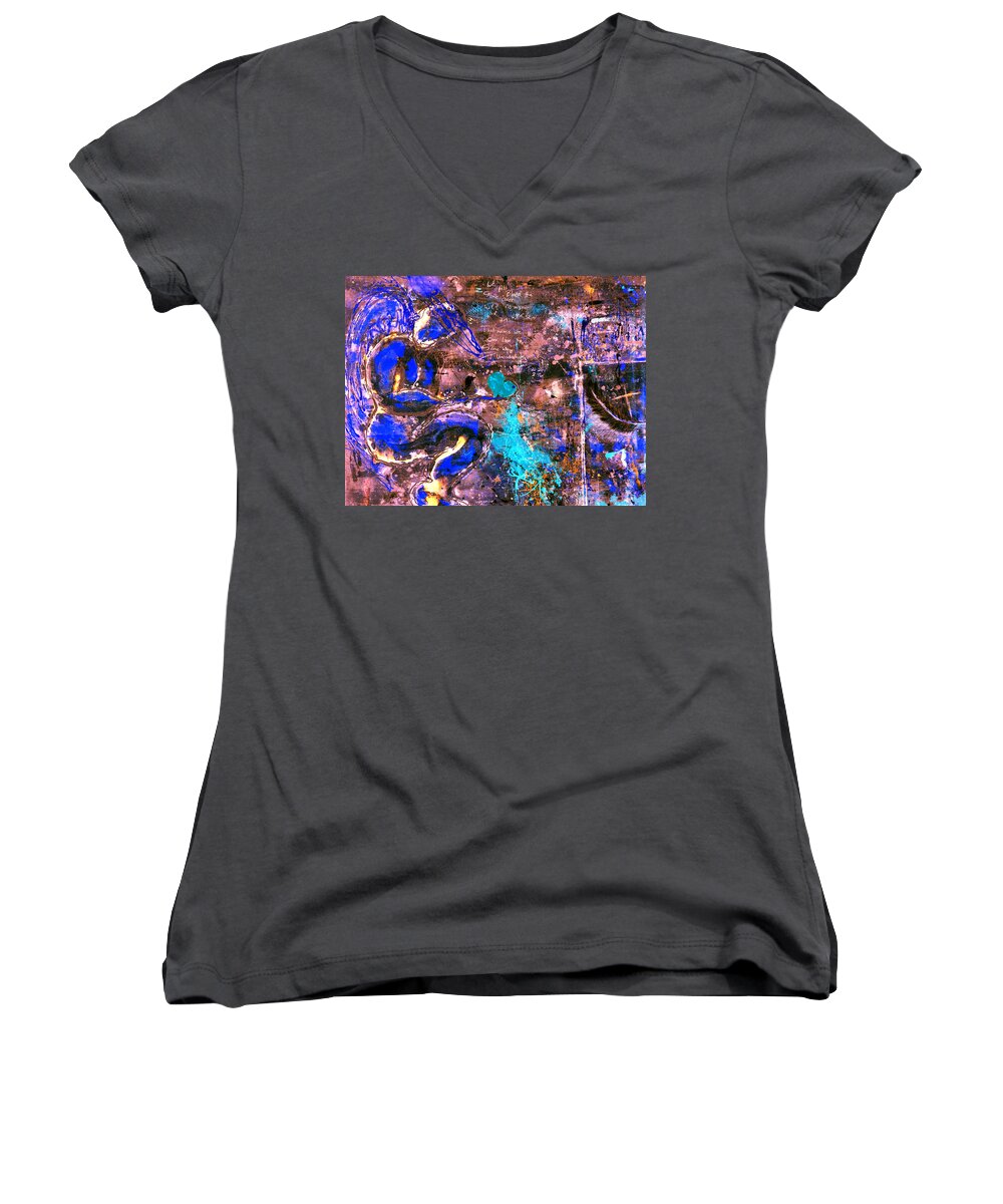 Angel Women's V-Neck featuring the painting We all bleed the same color IV by Giorgio Tuscani