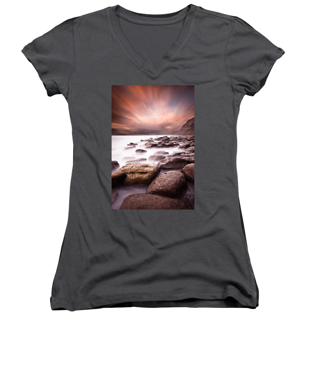 Seascape Women's V-Neck featuring the photograph Where it all ends... by Jorge Maia