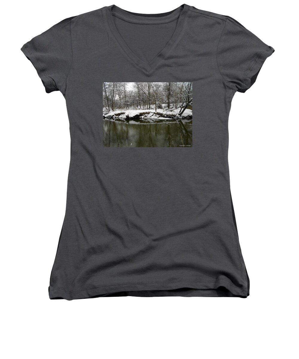 Winter Women's V-Neck featuring the photograph Winter Forest Series 2 by Verana Stark