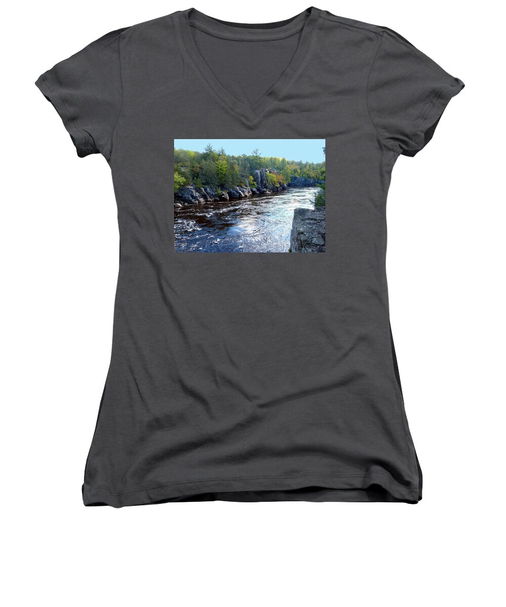 Wisconsin Shores 1 Women's V-Neck featuring the photograph Wisconsin Shores 1 by Will Borden