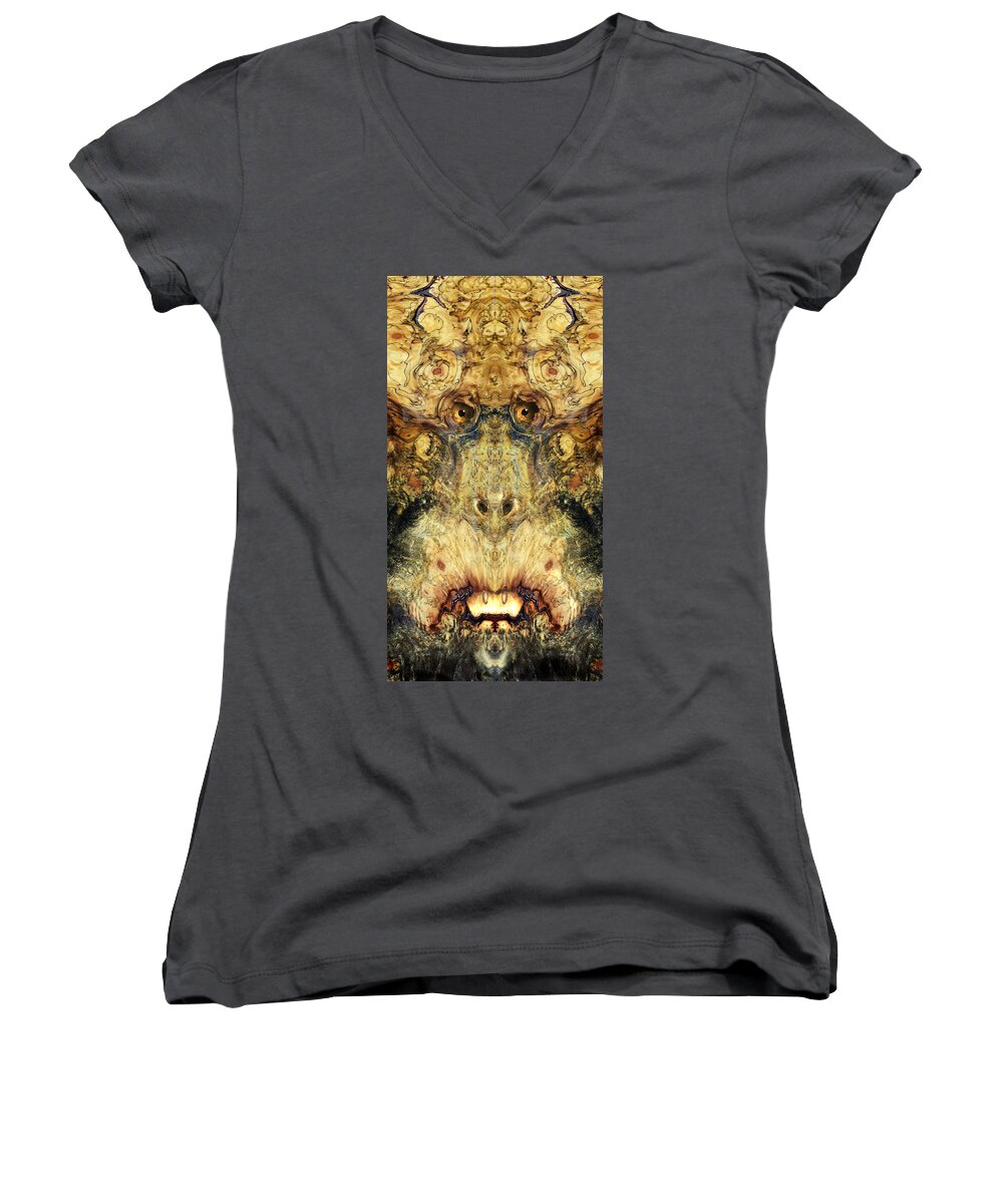 Wood Women's V-Neck featuring the photograph Woody #6 by Rick Mosher